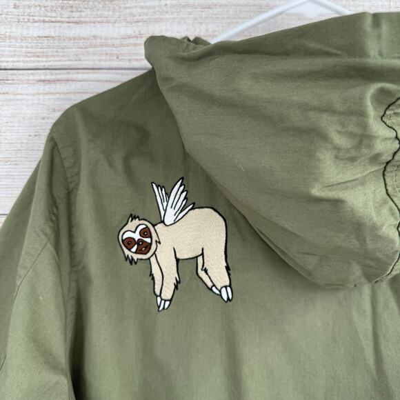 Ms. Marvel Her Universe Anorak Patch Military Hooded jacket Womens Large Green - Picture 6 of 11